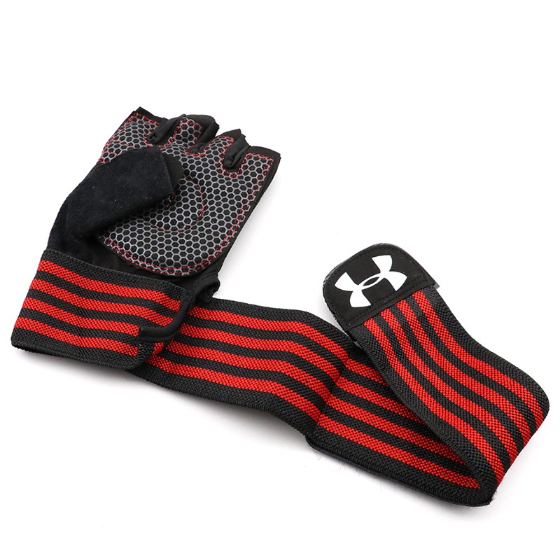 UNDER ARMOUR 1 Bir Cüt Məşq Əlcəyi Gözəl Dizaynlı Fitness İdman Ağır Atletika Əlcəkləri Bilək Bantlı Fitness əlcəkləri