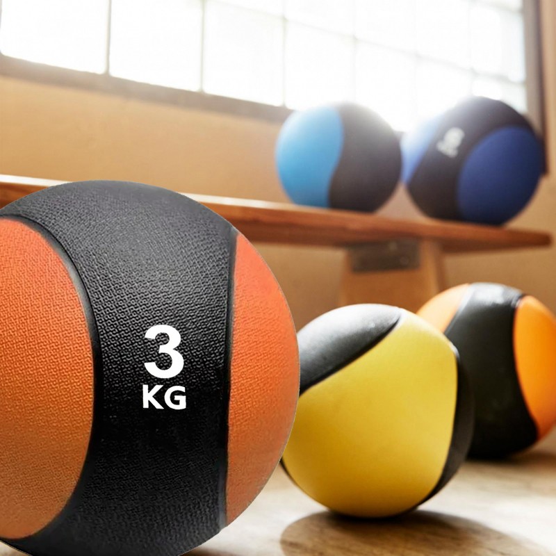 Rezin Fitness Topu 3 kq Medicine Ball Bel Qarın Reabilitasiyası Təlim Topu Yoga Fitness Topu