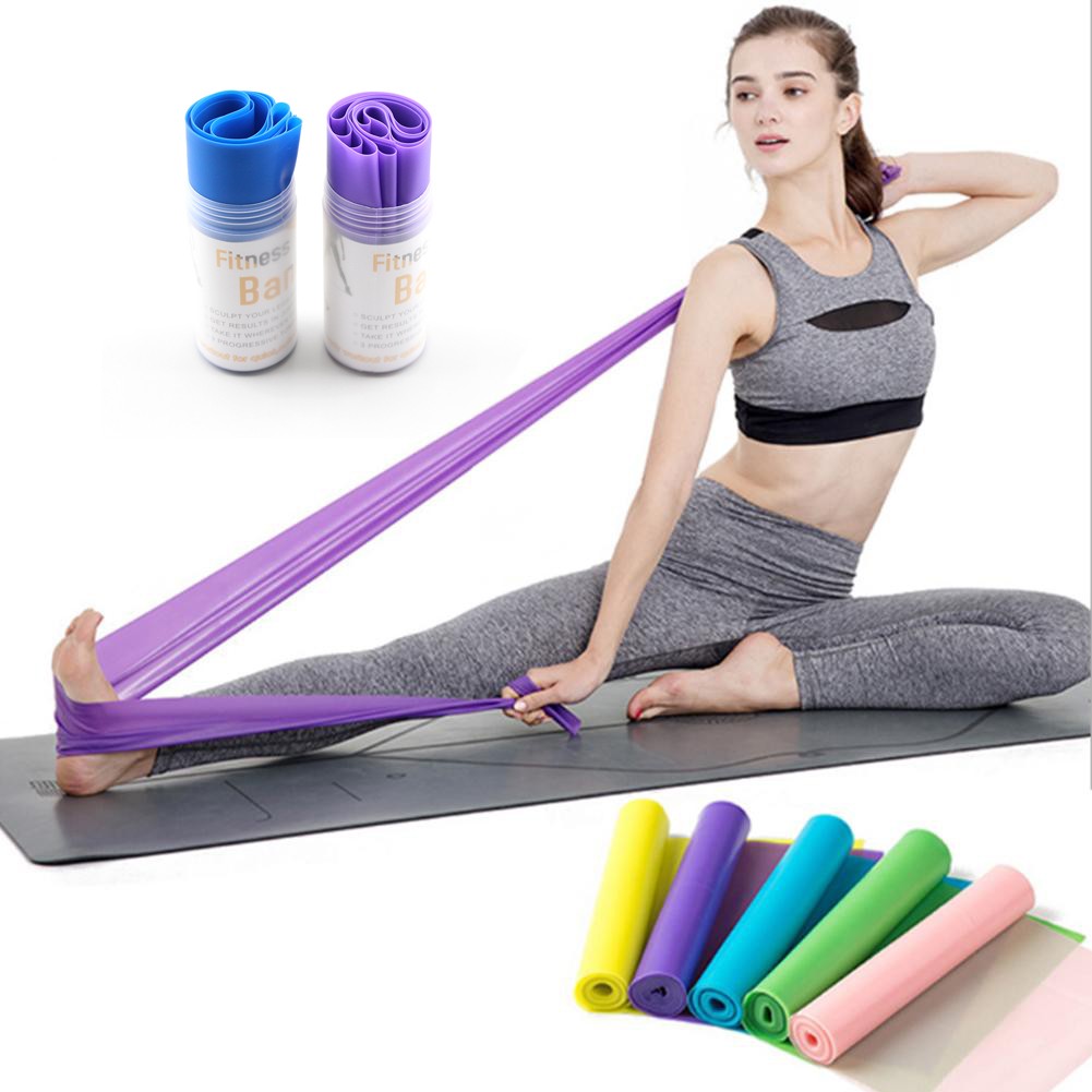 Yoga Lateks Bantları TPE Elastik Fitness Bantları Rəngli Stretch Yoga Bantları