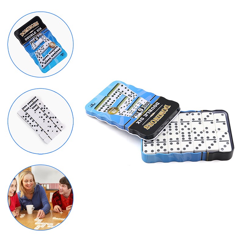 Qəmir Qutuda Zərli Damino Daşı Double Six Dominoes