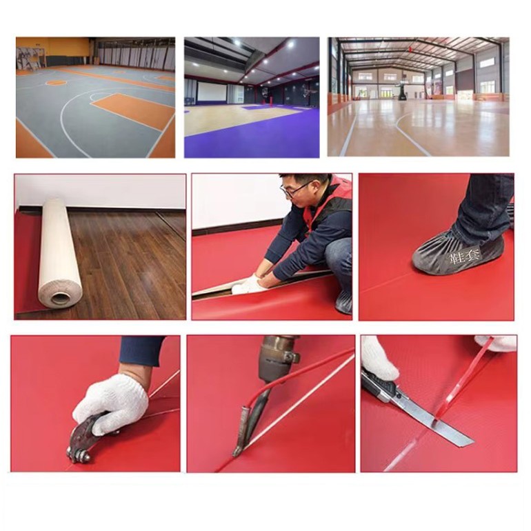 Qapalı İdman Sahələri üçün PVC Döşəmə 180 sm x 0.6 sm x 1800 sm